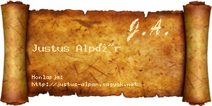 Justus Alpár névjegykártya